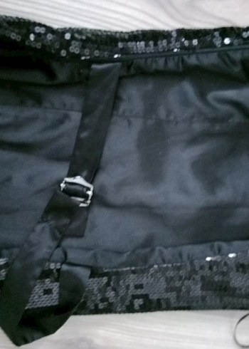 Siyah Parlak pullui büstiyer - Görsel 3