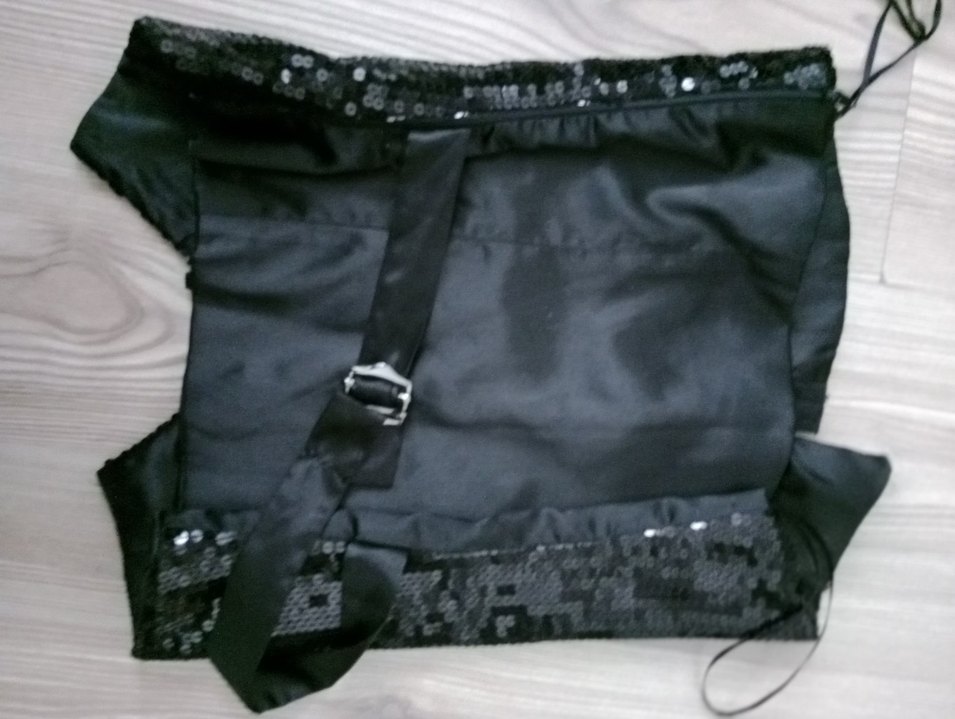 Siyah Parlak pullui büstiyer - Görsel 3