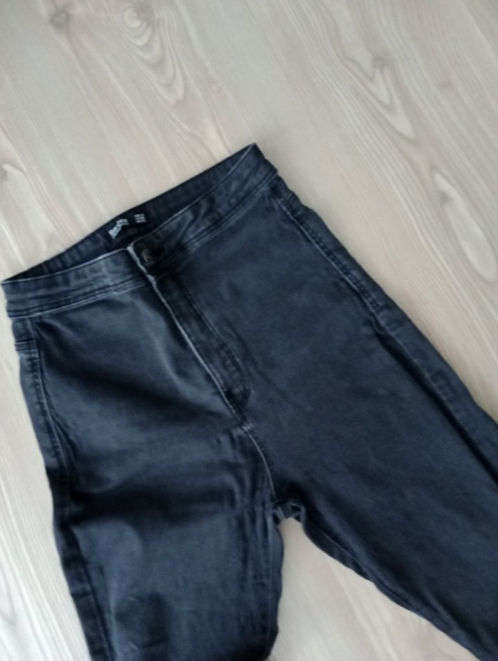Kadın Siyah Elastik Denim Pantolon - Görsel 3