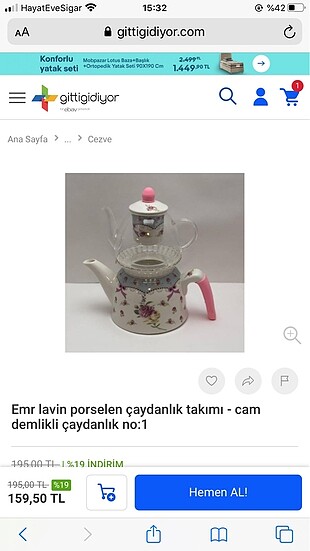 Cam demlikli çaydanlık