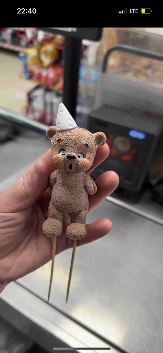 Pastel Bej Peluş Oyuncak Ayıcık mum üfleyen ayıcık - Görsel 3