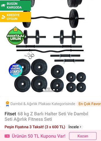 Beden Siyah Dambıl Seti ve Ağırlık Çubukları