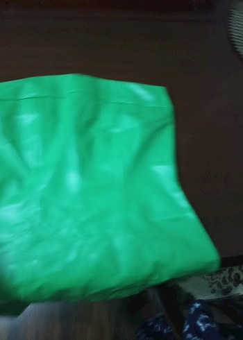 Parlak Yeşil Biker Tarzı Hamile Uzun Etek - Görsel 8