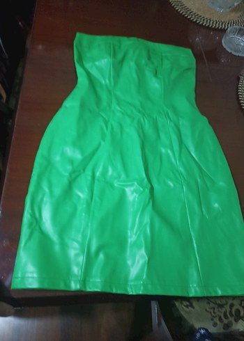 Parlak Yeşil Biker Tarzı Hamile Uzun Etek - Görsel 5