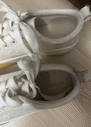 Beyaz Yılan Desenli Platform Spor Ayakkabı - Görsel 2