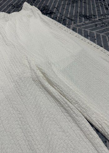 Dantel Detaylı Beyaz Bohem Kadın Pantolon - Görsel 3