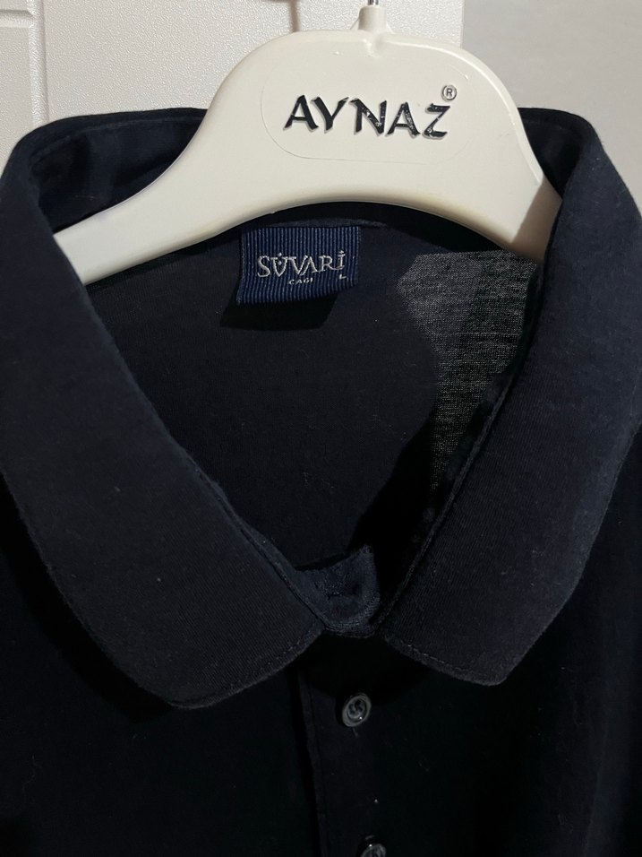 Süvari Erkek Lacivert Denim Polo Yaka Tişört - Görsel 3