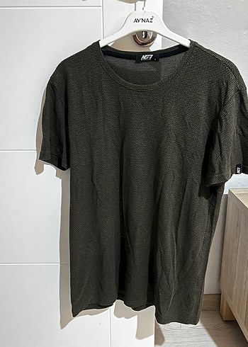 New Brand Erkek Haki Süet Kısa Kollu Tişört - Görsel 2