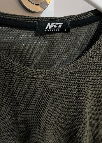 New Brand Erkek Haki Süet Kısa Kollu Tişört - Görsel 3