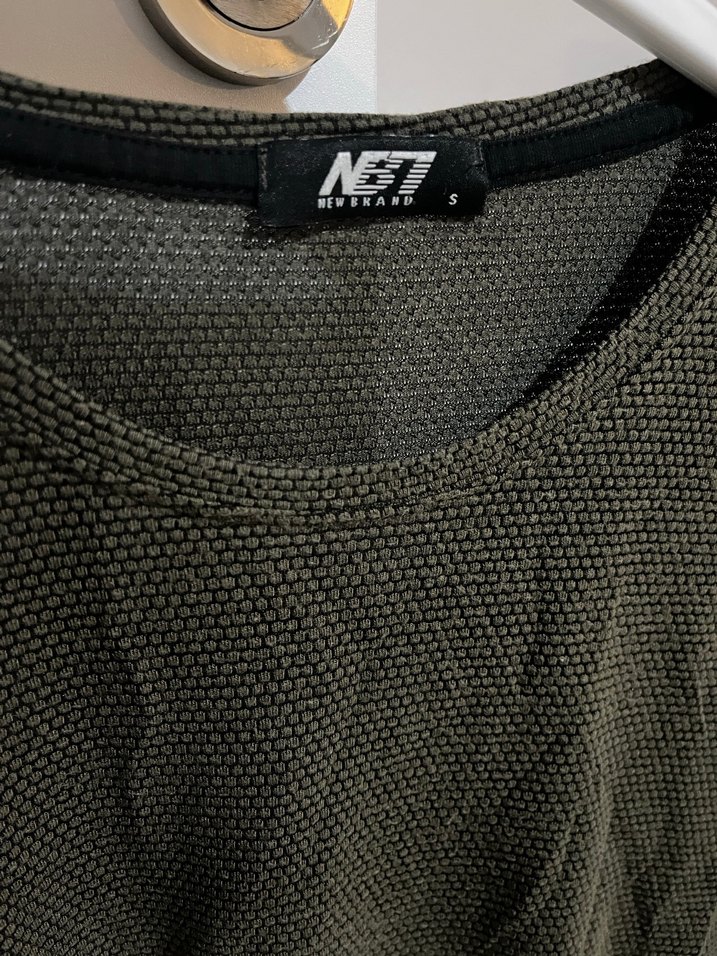 New Brand Erkek Haki Süet Kısa Kollu Tişört - Görsel 3