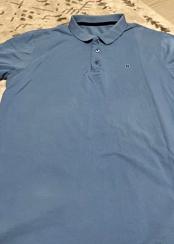 Avva Erkek Mavi Denim Polo Tişört - Görsel 3