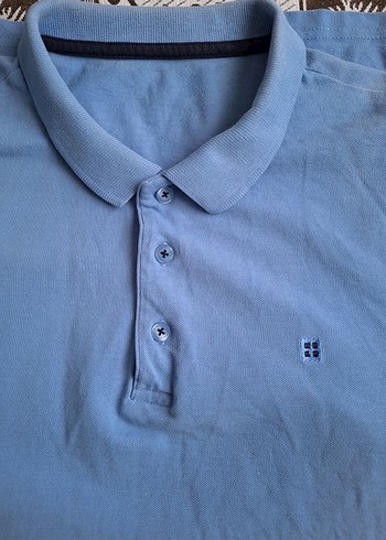 Avva Erkek Mavi Denim Polo Tişört - Görsel 2