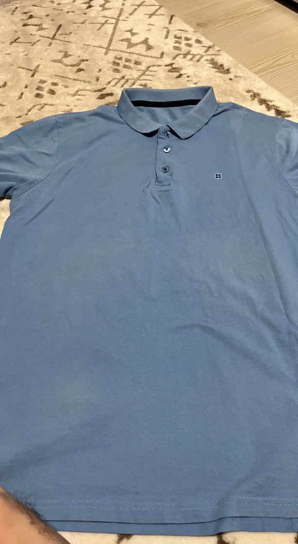 Avva Erkek Mavi Denim Polo Tişört - Görsel 3