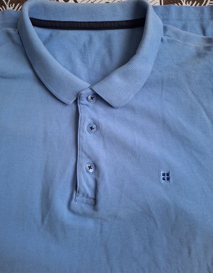 Avva Erkek Mavi Denim Polo Tişört - Görsel 2