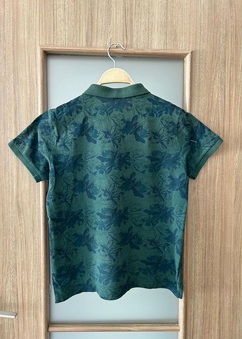 Yeşil Desenli Kısa Kollu Polo Yaka Tişört - Görsel 3