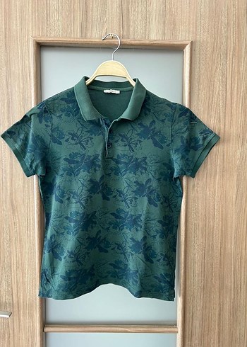 Yeşil Desenli Kısa Kollu Polo Yaka Tişört - Görsel 2