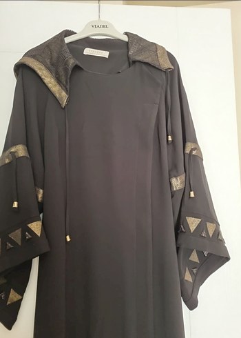 Siyah abaya taşlı