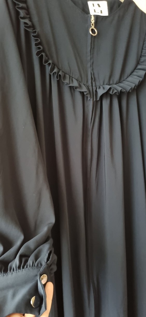 Lacivert Uzun Kadın Ferace - Görsel 4