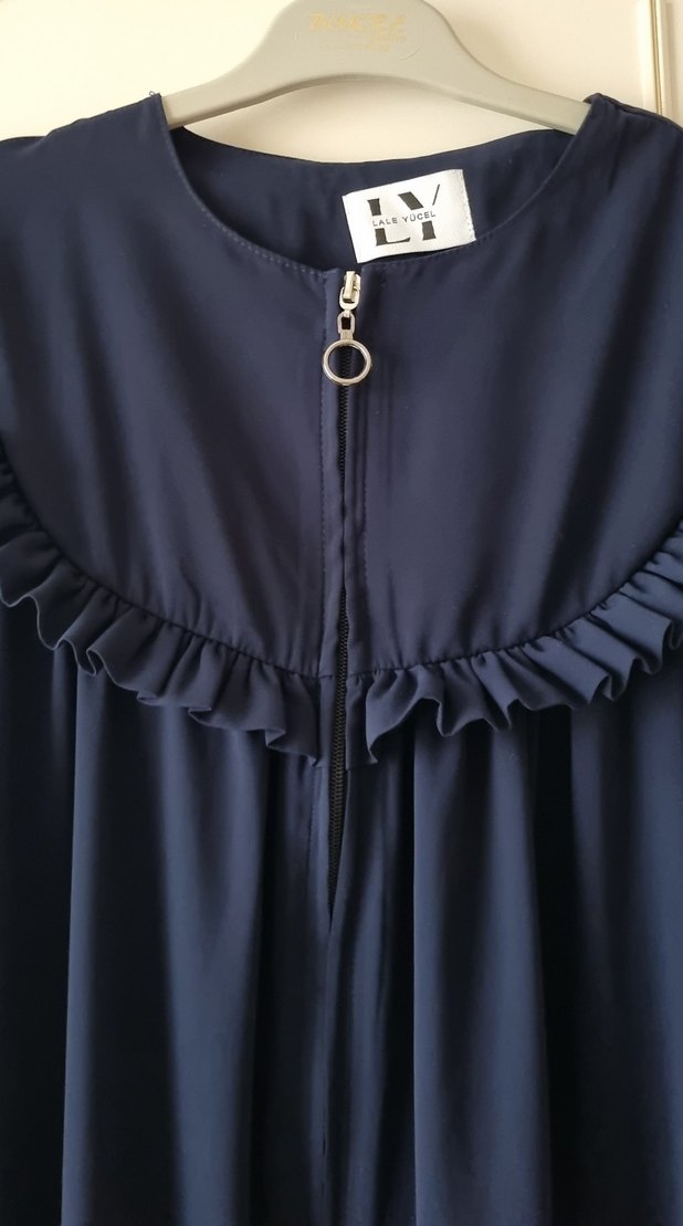 Lacivert Uzun Kadın Ferace - Görsel 3