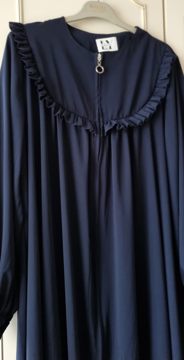 Lacivert Uzun Kadın Ferace - Görsel 2