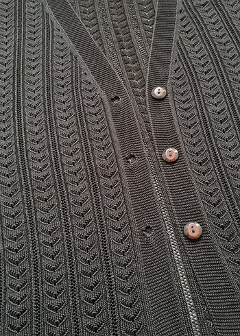 Siyah Örgü Kadın Yelek V Yakalı - Görsel 2