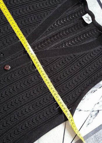 Siyah Örgü Kadın Yelek V Yakalı - Görsel 5