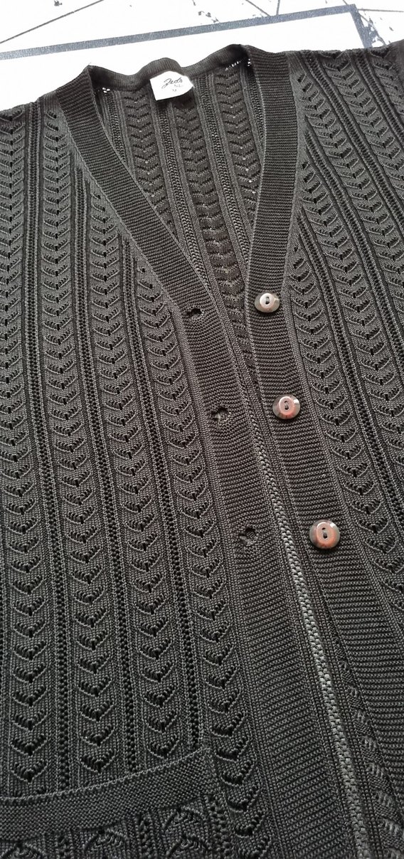 Siyah Örgü Kadın Yelek V Yakalı - Görsel 2