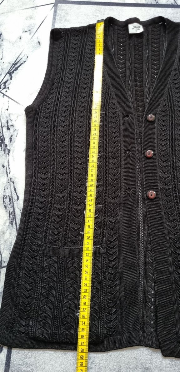 Siyah Örgü Kadın Yelek V Yakalı - Görsel 4