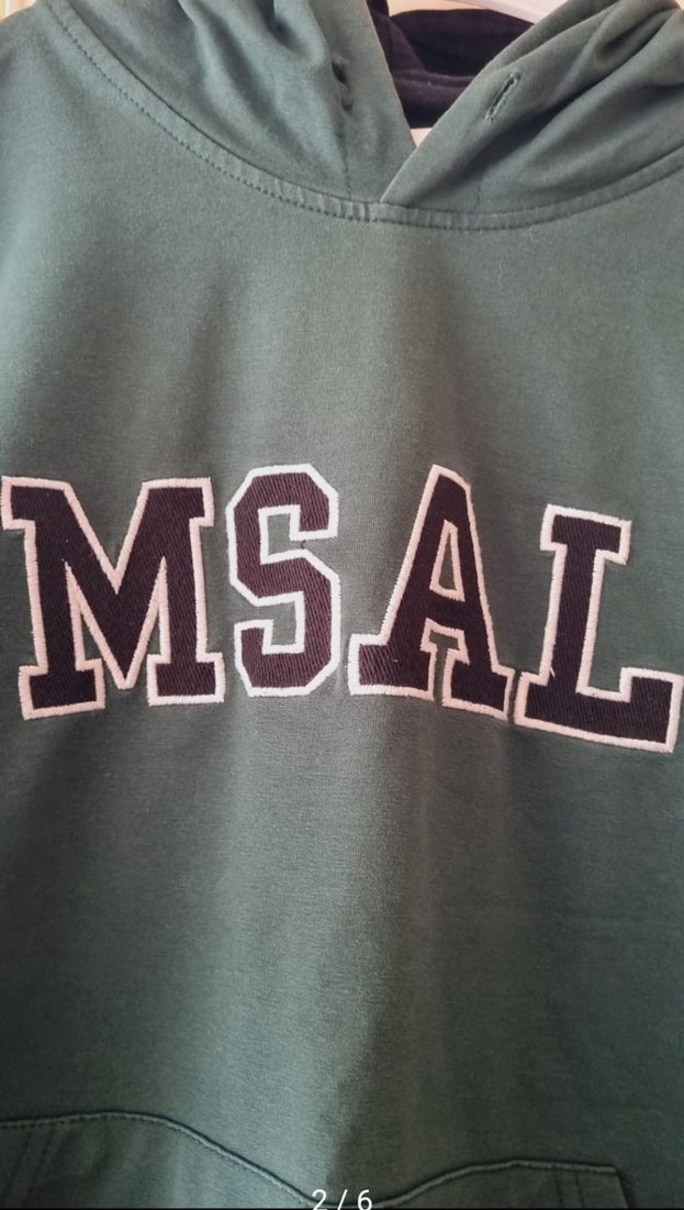 MSAL Baskılı Yeşil Kadın Sweatshirt - Görsel 2