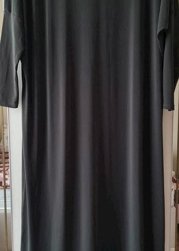 haki renk taşlı elbise penye - Görsel 2