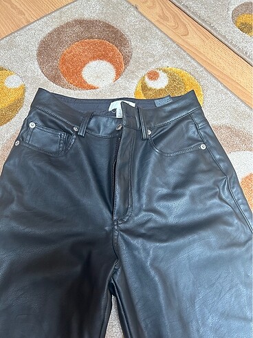 34 Beden H&M straight deri pantolon