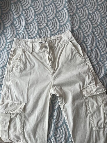 xs Beden beyaz Renk pull and bear cepli pantolon