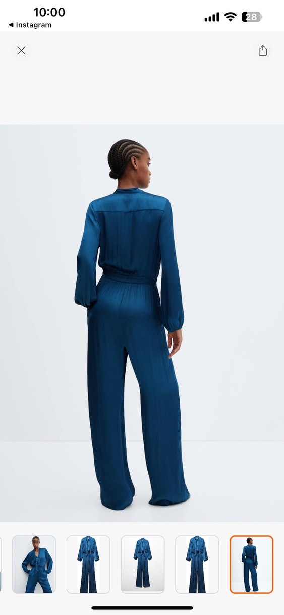 Mango saten petrol Uzun Tulum - Görsel 2