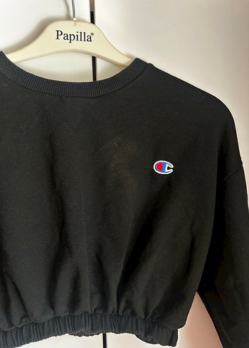 Siyah Mini Kadın Sweatshirt - Görsel 2