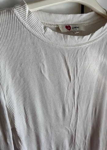 Beyaz Uzun Kollu Basic Kadın bluz - Görsel 2