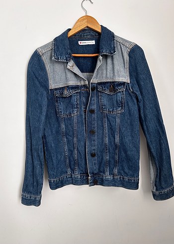 Düğmeli Kadın Mavi Denim Ceket