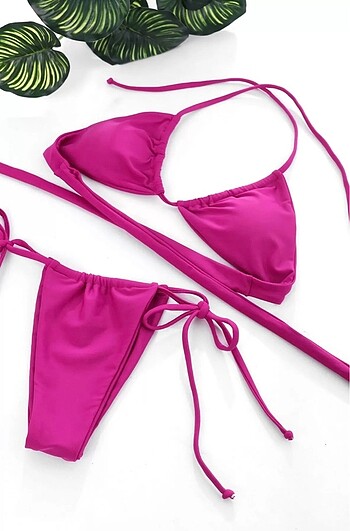Fuşya bikini takım