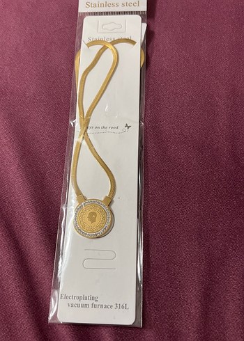 Altın Renk Zincir Detaylı Midi Kolye - Görsel 2