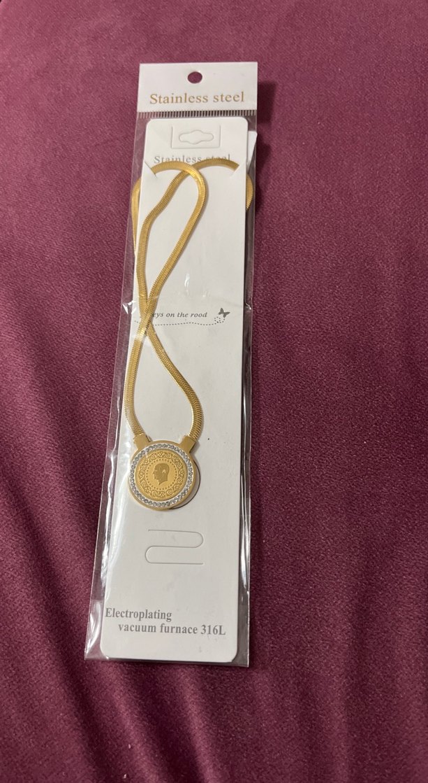 Altın Renk Zincir Detaylı Midi Kolye - Görsel 2