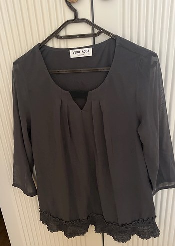 Vero Moda V Yaka Gri Vero Moda Bluz