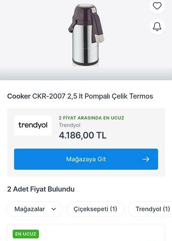 Cooker CKR-2007 2,5 lt Pompali Çelik Termos