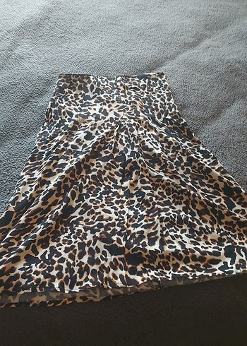 Leopar Desenli midi Etek - Görsel 4