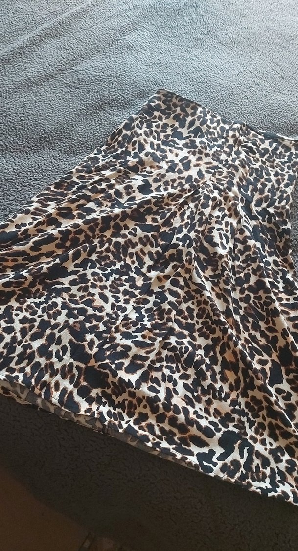 Leopar Desenli midi Etek - Görsel 5