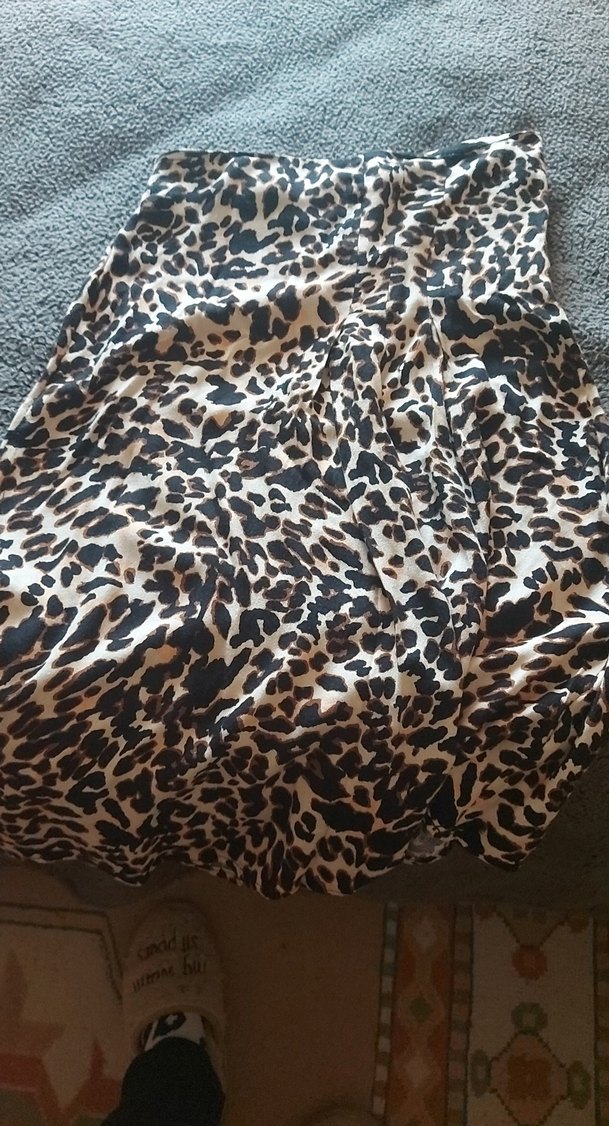 Leopar Desenli midi Etek - Görsel 3