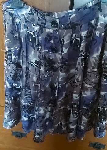 Mor Batik Desenldiz  üzeri saten mor etek - Görsel 2