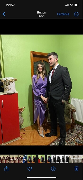 s Beden mor Renk Zara midi elbise