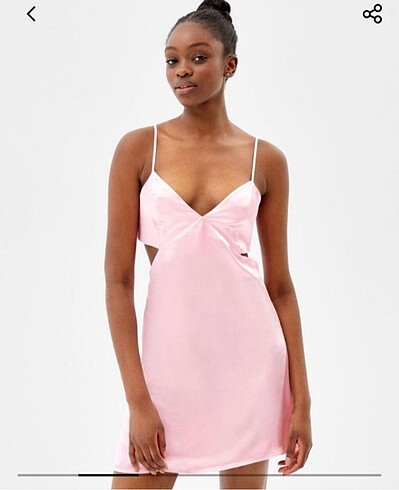 Bershka saten elbise