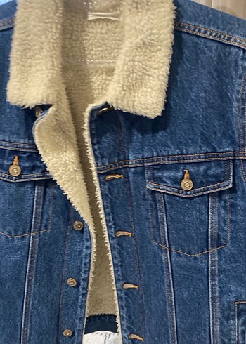 Düğmeli Mavi çocuk kot Ceket - Görsel 2