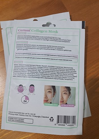 Cerum Kolajen Maske 34ml - Hyaluronik Asitli - Görsel 2