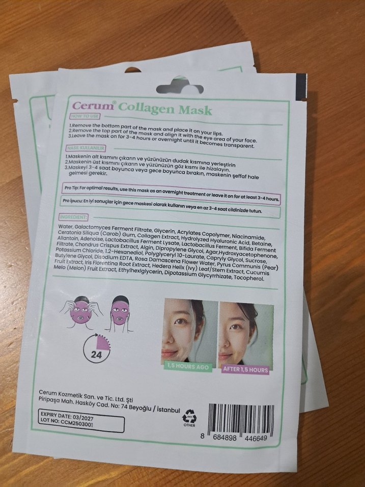 Cerum Kolajen Maske 34ml - Hyaluronik Asitli - Görsel 2